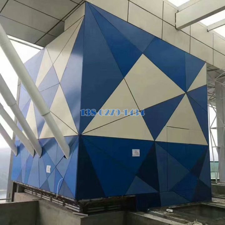 蓝白双色三角形拼装图案铝单板 蓝白双色三角形拼装图案铝单板