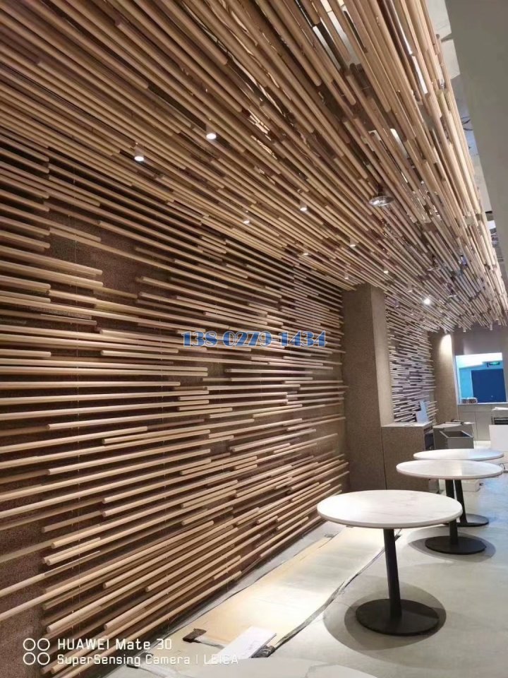 木纹铝圆管造型墙 木纹铝圆管造型墙