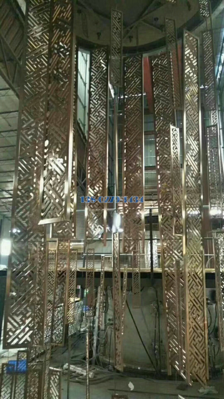电镀金色超篙铝合金屏风 电镀金色超篙铝合金屏风
