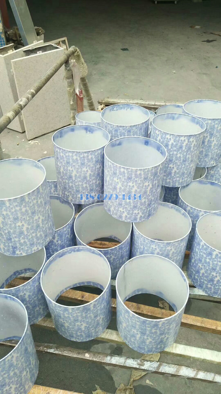200mm直径青花瓷转印铝纯圆管 200mm直径青花瓷转印铝纯圆管