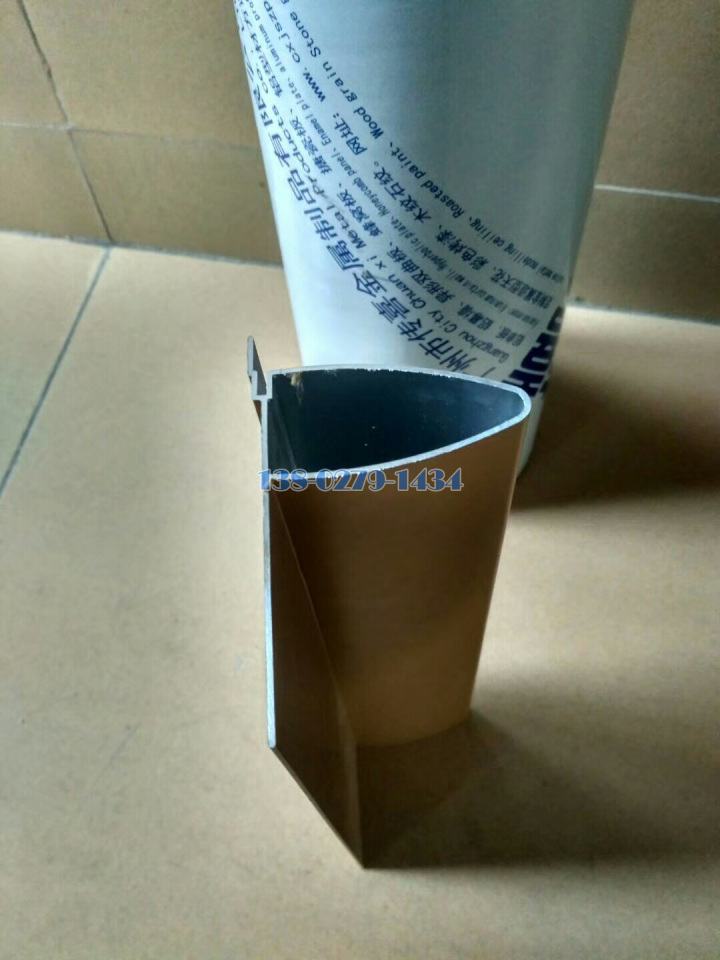 带封板的仔弹头铝挂片型材截面细节 带封板的仔弹头铝挂片型材截面细节