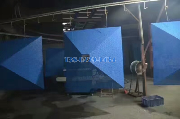 金字塔形冲孔铝单板喷蓝色 金字塔形冲孔铝单板喷蓝色