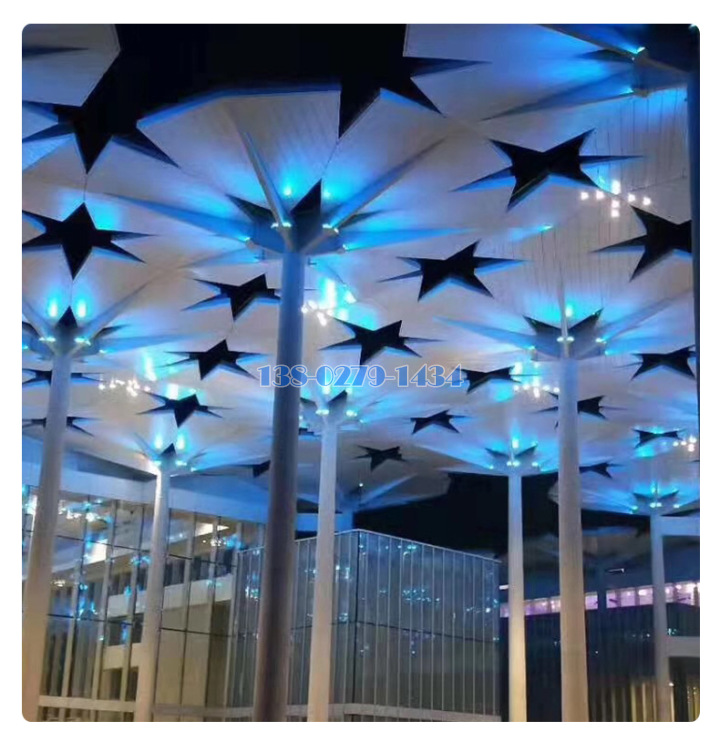 镂空铝单板叶子造型晚上灯光效果 镂空铝单板叶子造型晚上灯光效果