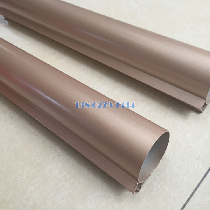 玫瑰金色氟碳噴涂凸槽鋁圓管天花