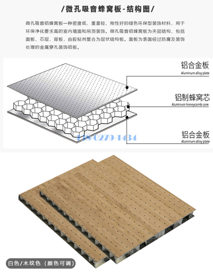 冲孔吸音铝蜂窝分层结构