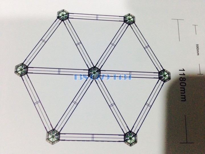 型材款六角形铝格栅图纸