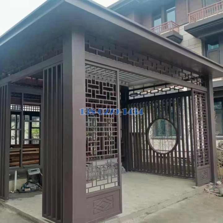 深咖啡色铝合金凉亭 深咖啡色铝合金凉亭