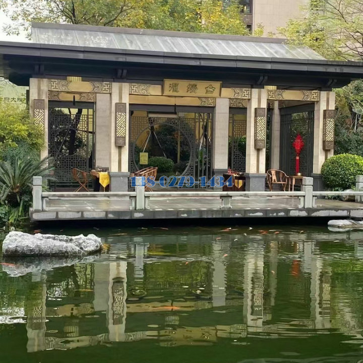 仿古金色宝光殿铝合金凉亭 仿古金色宝光殿铝合金凉亭