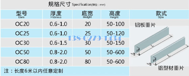 U型鋁方通規(guī)格標準