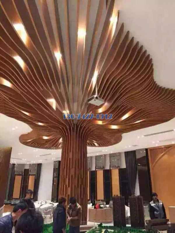 樹形弧形包柱吊頂一體鋁方通 樹形弧形包柱吊頂一體鋁方通