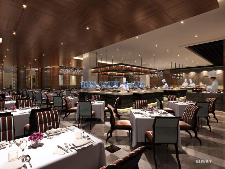 全日制餐廳木紋飾面鋁單板吊頂