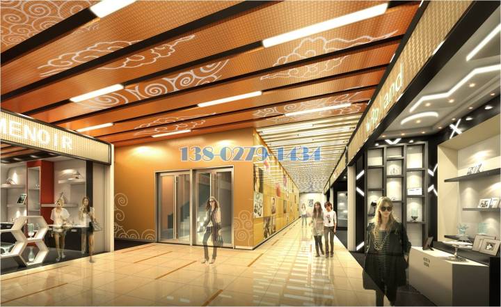 商场金色喷画条形铝单板 商场金色喷画条形铝单板
