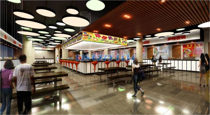 商場造型燈槽和鋁方通吊頂