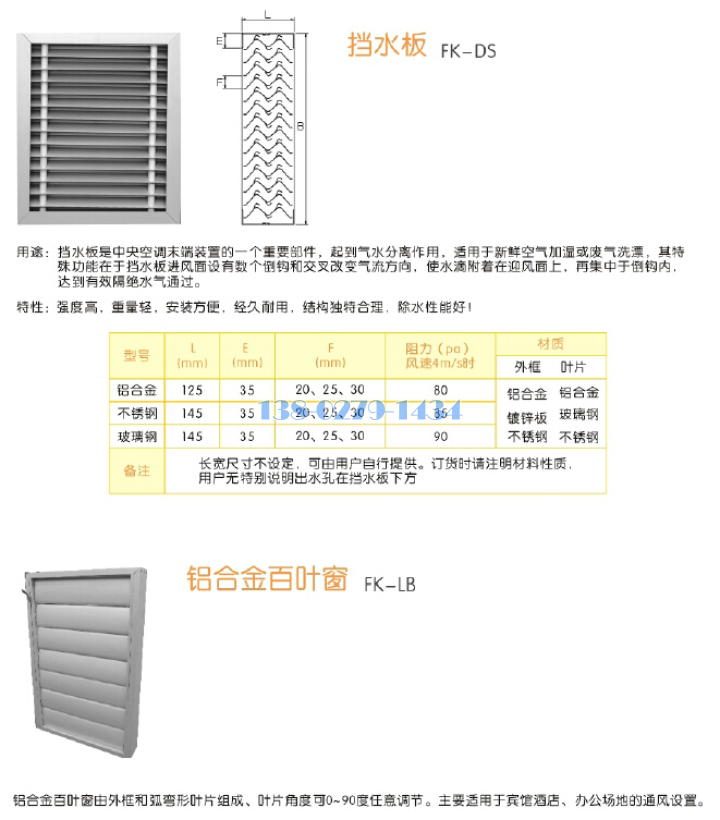 雙層擋水板規格標準