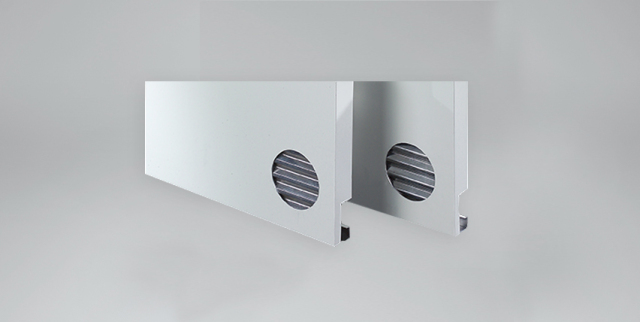 勾搭瓦楞铝板正面图