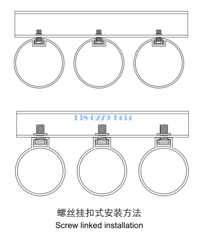 型材铝圆管安装节点