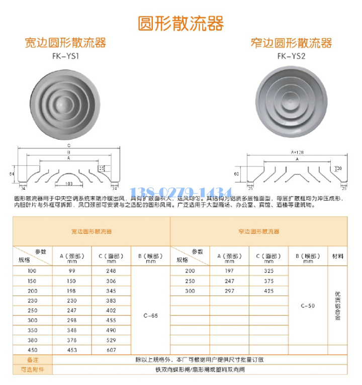 圓形散流器規格