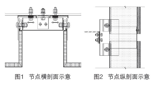 铝蜂窝板节点的横剖面及纵剖面