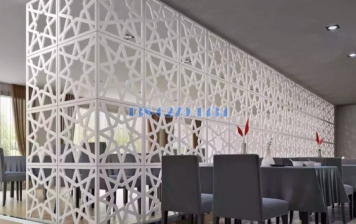 餐廳鏤空鋁屏風隔斷