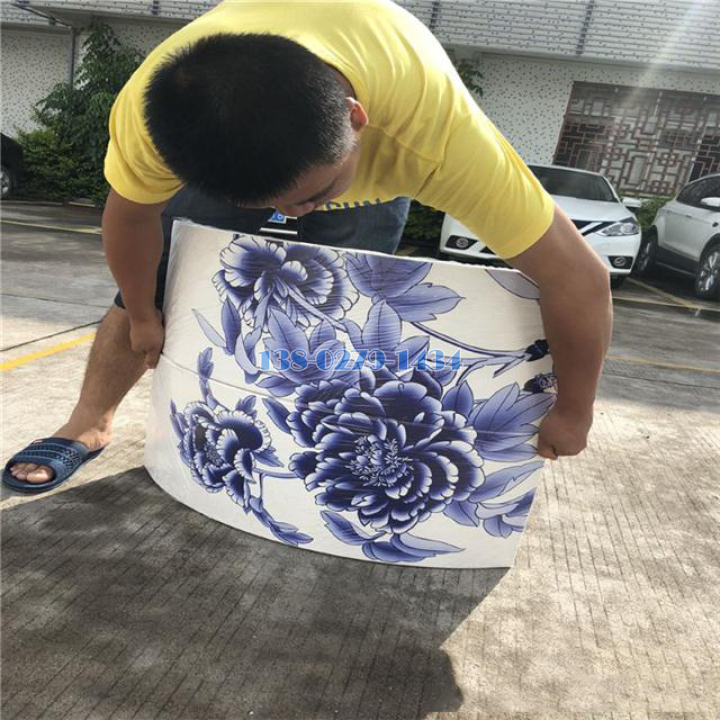 弧形青花瓷颜色铝单板包柱 弧形青花瓷颜色铝单板包柱